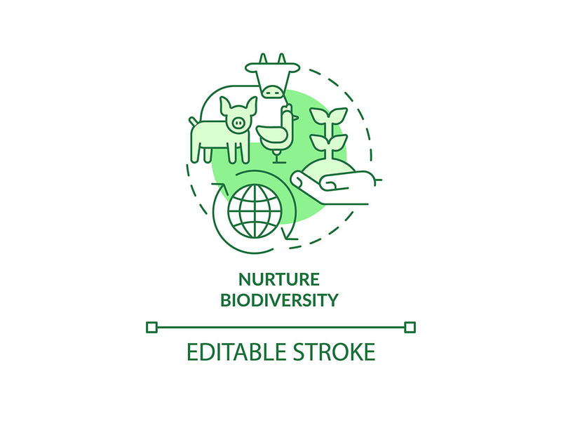 Nurture biodiversity green concept icon