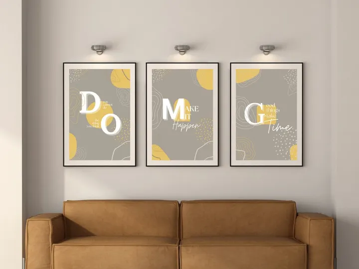 Digital Art Wall decor Beige Minimalist