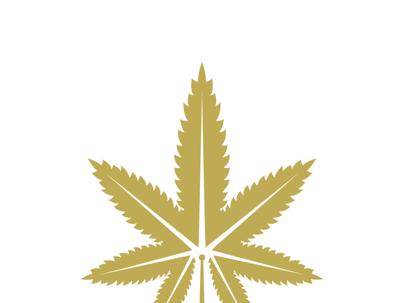 Mariuhana leaf symbol, marijuana or hemp icon, cannabis medical sign, weed drug vector illustration
