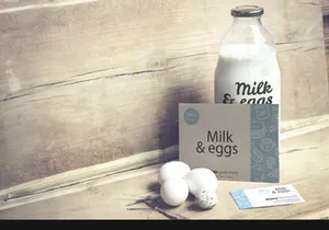 Organic Food Photo Mockup Milk & Eggs Vol.2