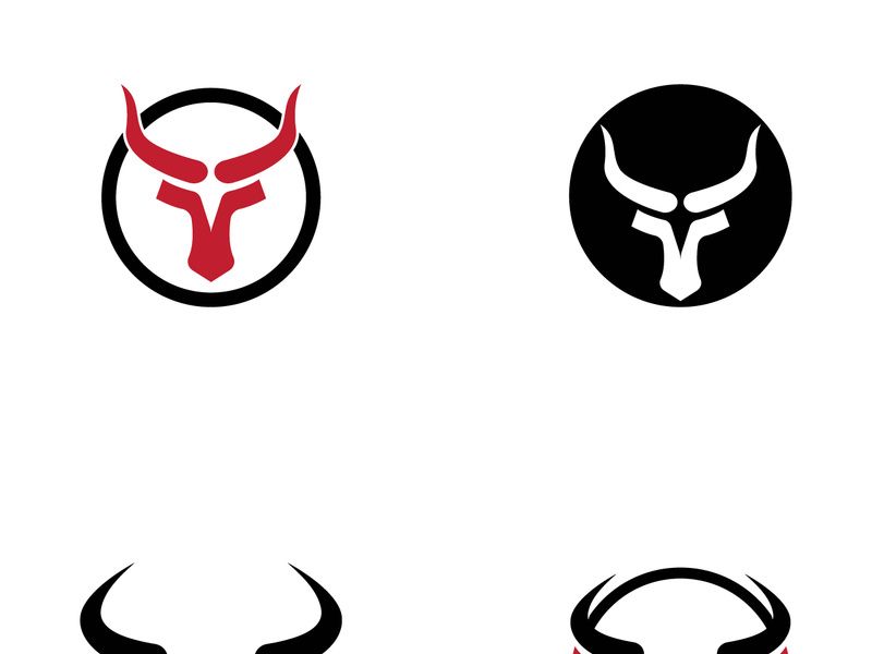 Vintage bull head horns logo