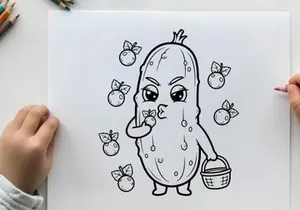 Cute onion character crying holding basket vector illustration