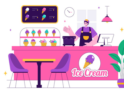 10 Ice Cream Store Illustration