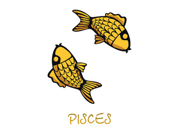 Pisces zodiac sign accessory flat cartoon vector illustration preview picture
