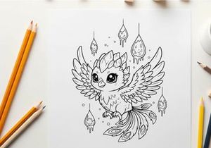 Cute snow owl with teardrop wings vector illustration