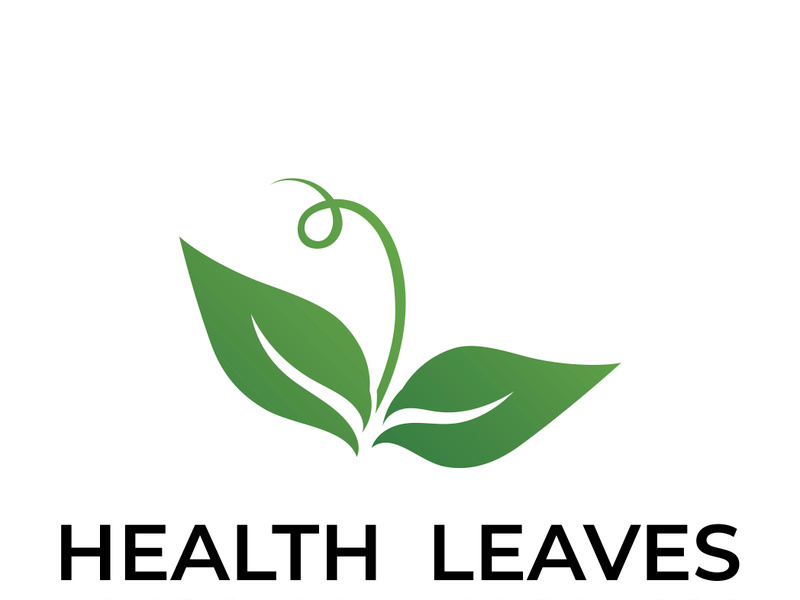 Green leaf logo design vector illustration
