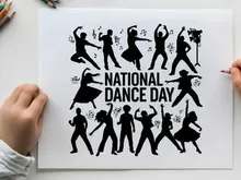 National Dance Day Diverse Silhouettes Vector