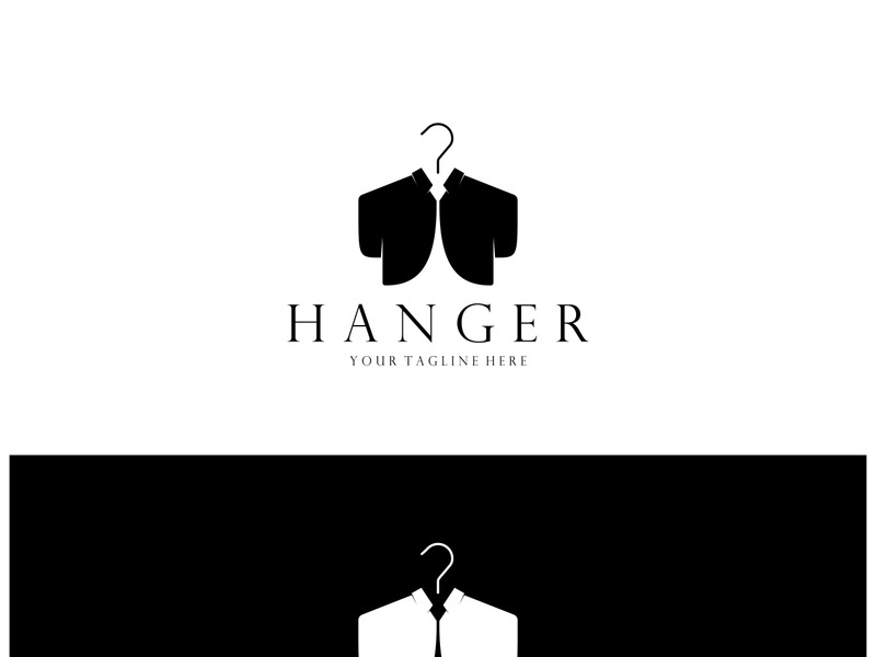 Simple clothes hanger logo details with creative design.for business, boutique, fashion, lifestyle, beauty, wardrobe, wedding dress, clothing store