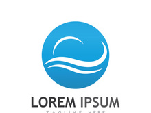 Ocean water wave wave logo design.