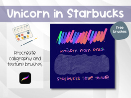 Unicorn in Starbucks - Procreate brushset preview picture