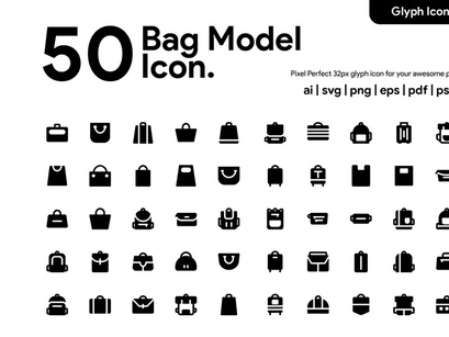 50 Bag Model Glyph Icon