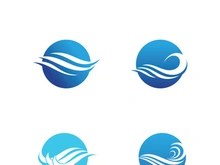 Water wave icon vector template logo