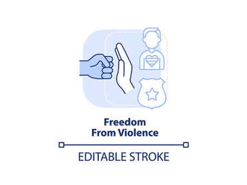 Freedom from violence light blue concept icon preview picture