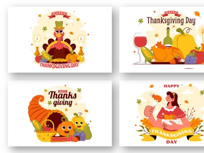 10 Happy Thanksgiving Day Illustration