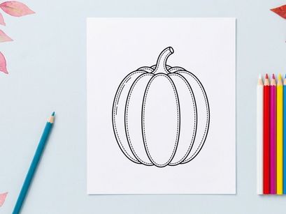 Cute pumpkin illustration for autumn decor. Perfect for seasonal design projects.