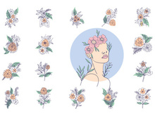 Line Art Flower, Wall Art and Decoration