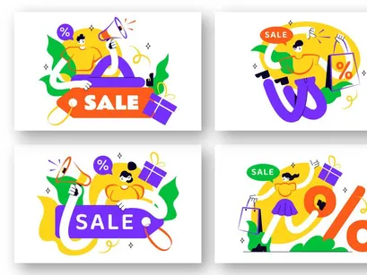 8 Discount Vector Illustration