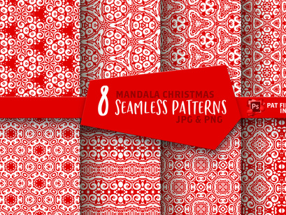 Mandala Christmas Seamless Patterns