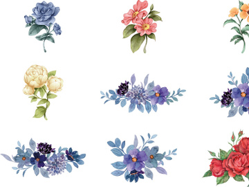 Vector Flower Watercolor Illustration preview picture