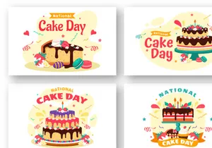12 National Cake Day Illustration