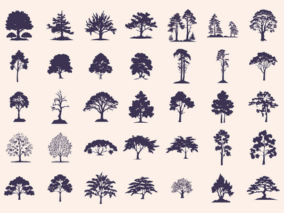 Trees Silhouettes Set