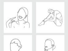 Beauty Woman Line Art, Wall Decoration