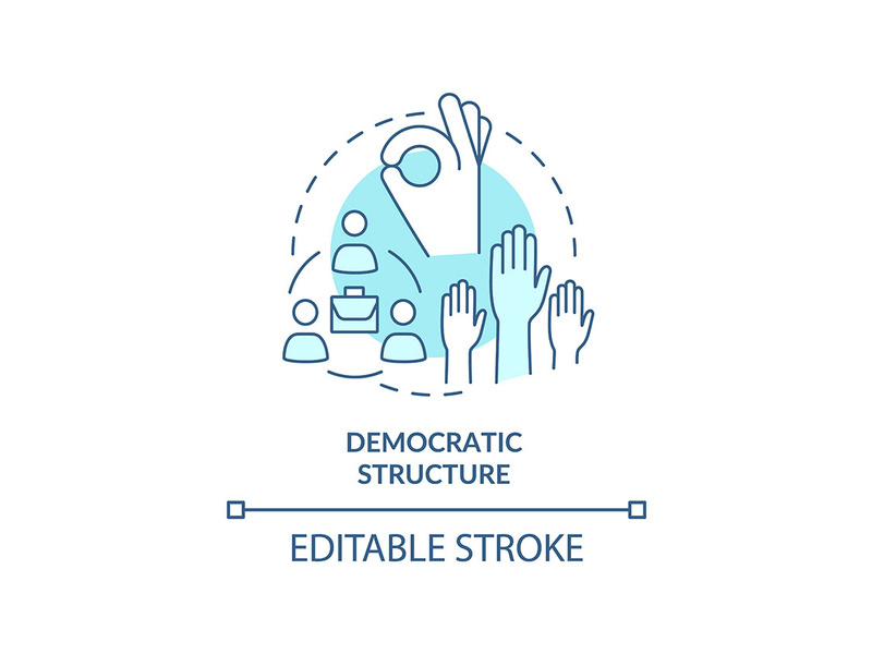 Democratic structure turquoise concept icon
