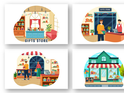8 Gifts Store Design Illustration