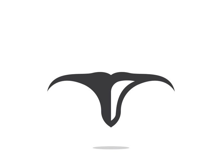 Bull head horns logo design.