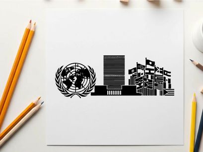 united nations building global diplomacy vector illustration