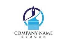 Paint brush logo and symbol