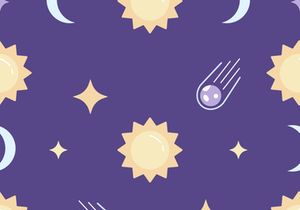 Space cartoon vector seamless patterns set