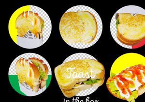 Bread toast in the box