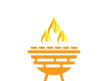 BBQ grill simple and symbol icon with smoke or steam logo vector illustration preview picture