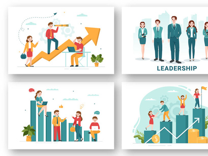 12 Business Leadership Illustration