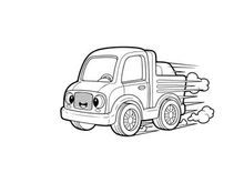 Vintage truck smoking vector illustration flat design