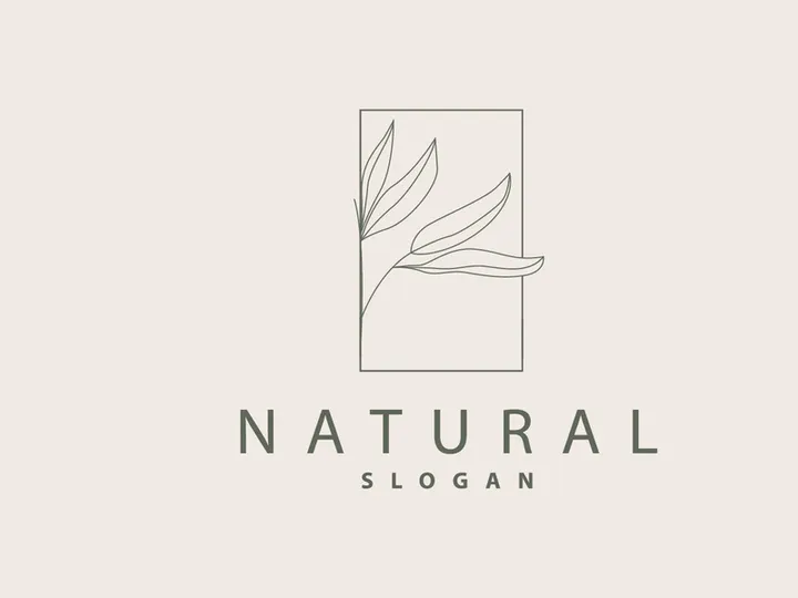 Leaf Line Logo, Beautiful Hand Drawn Design