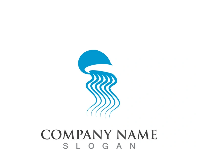 Jellyfish icon illustration design, simple logo template vector