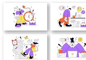 10 Work Burnout Illustration