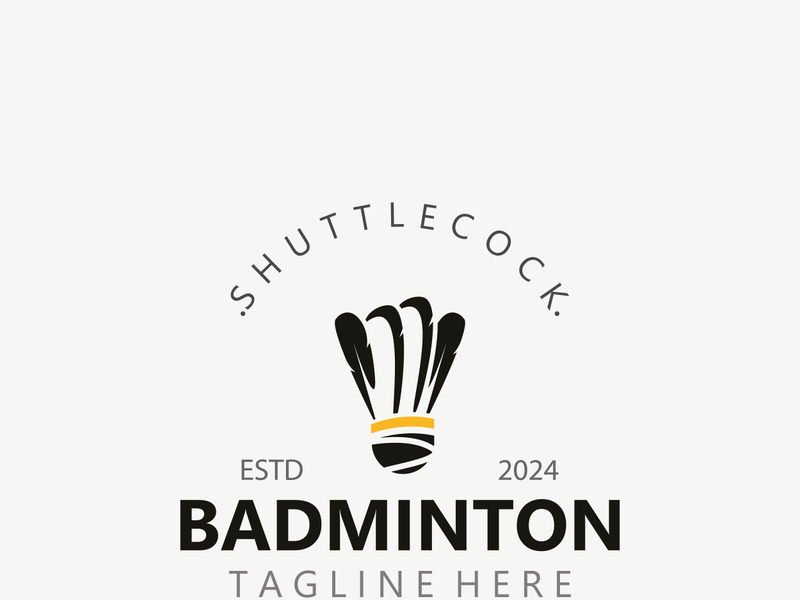 Badminton Shuttlecock logo icon design for Sport Badminton Championship club competition