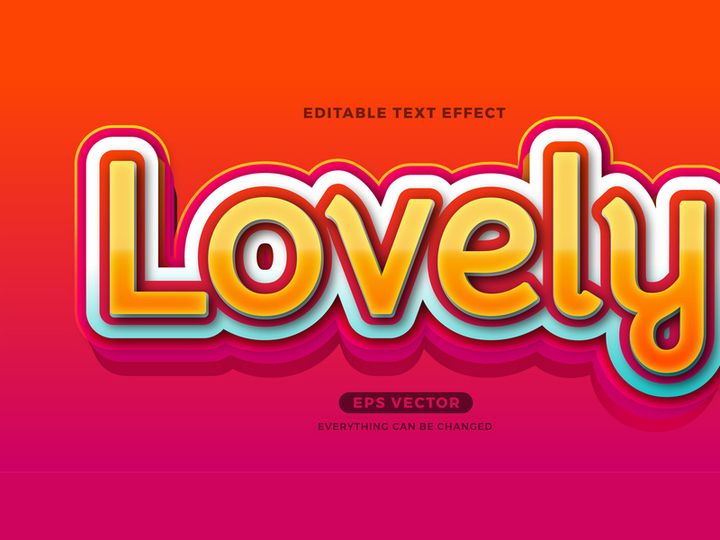 Lovely Kid editable text effect vector template