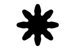 Black star shape icon isolated on white background for graphic design and web elements.