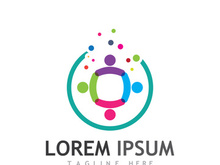 Community of people logo design with creative idea.