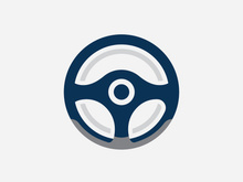 Car steering wheel logo illustration vector