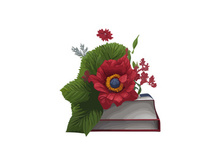 Vector Illustration Books decorated by flowers
