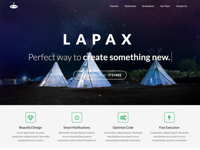 Lapax - Free Landing Page