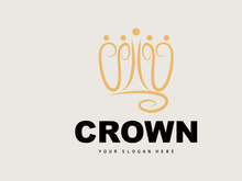 Crown Logo, King And Queen Icon Design