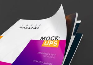 Large Magazine Cover Close Up View Mockup 01
