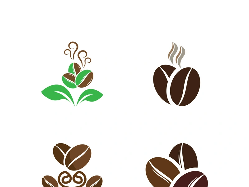 Coffee bean icon vector illustration template