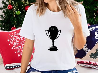 Championship trophy with football